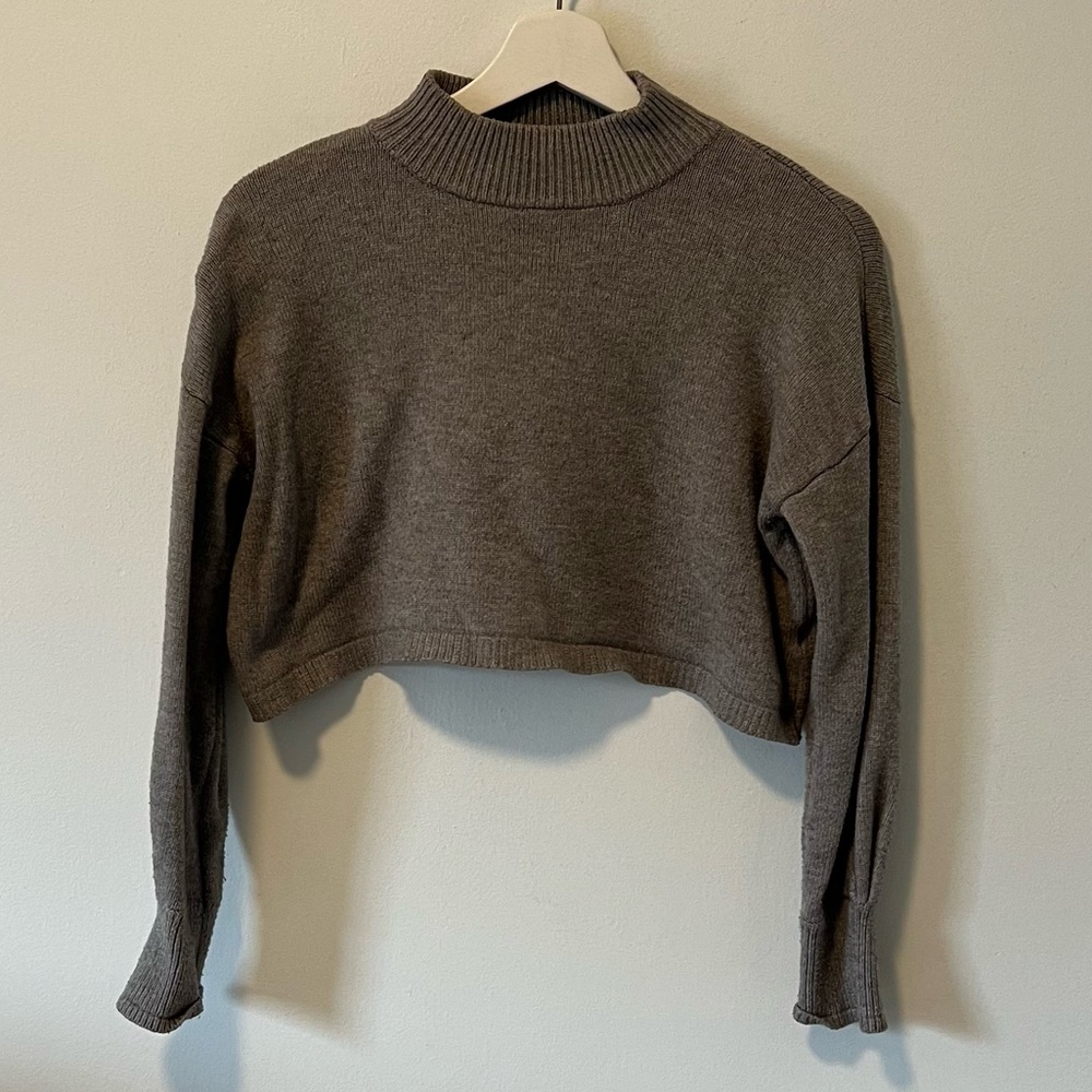 Elenza Cropped Mock Neck Sweater